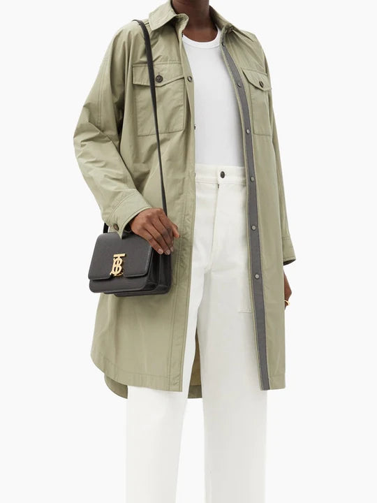TB Monogram Grainy Leather Cross Body Bag